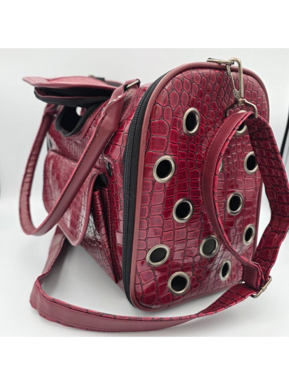 Eastside Collection Dog Carrier Faux Croc Leather Style Casual Canine Small